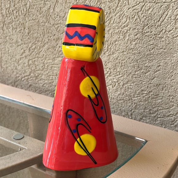 Vtg BROUSSARD Hand painted Colorful and Whimsical Bell Style Figurine 7.75” tall - Picture 2 of 11